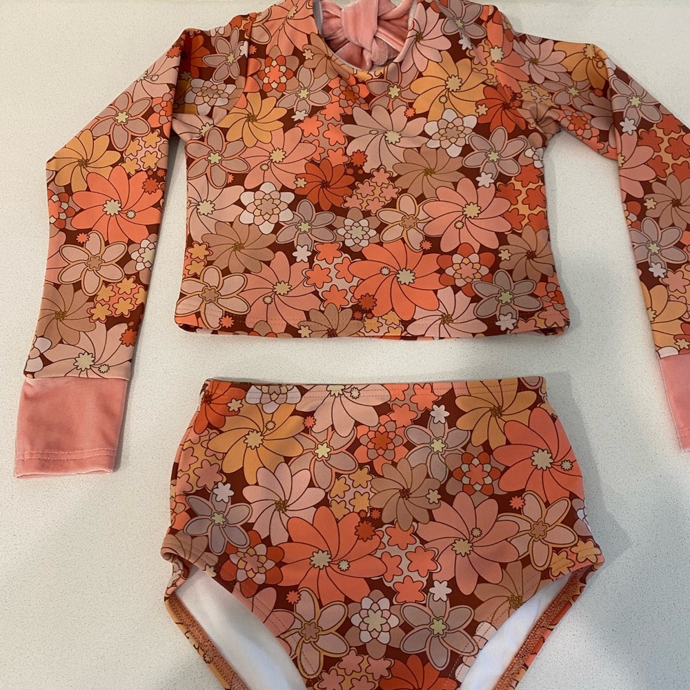 Saint Ida toddler girls two piece rash guard swimsuit